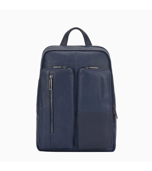 PIQUADRO Ronnie Rucksack Leder Blau - Laptopfach | Offizieller Sh